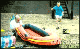 Inflatable-raft-head-explodes