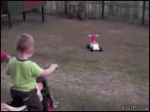 Mom-pushes-kid-tricycle-fail