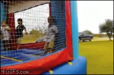 Inflatable-house-kid-flies
