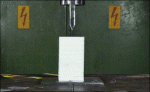 Splitting-playing-cards-with-hydraulic-press