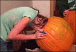 Head-gets-stuck-inside-pumpkin