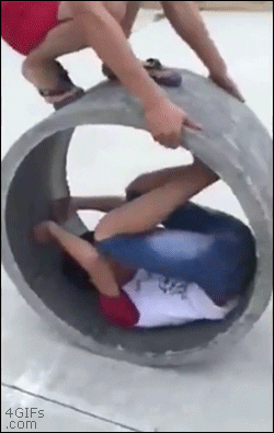 Rolling-concrete-pipe-friend-crushed