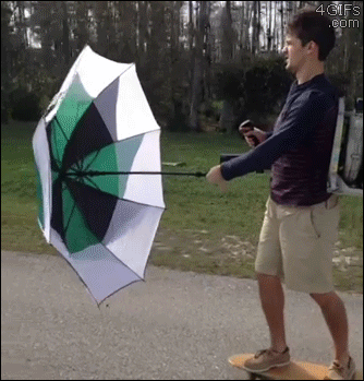 Skateboarding-leaf-blower-umbrella