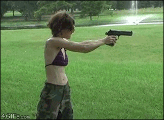 Revólver-pistola-recolhimento headshot-