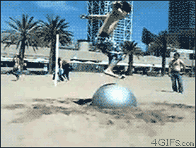 Animated GIF thread Exercise-ball-beach-faceplant
