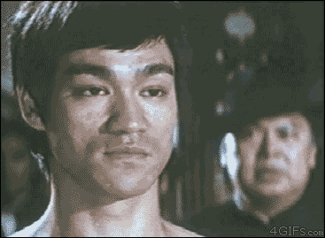 Bruce Lee has a prolonged escalating reaction