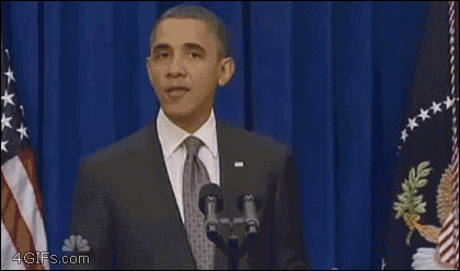 Obama kicks a door open after finishing a speech