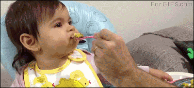 Dad tricks baby into eating veggies by making her think it's chocolate