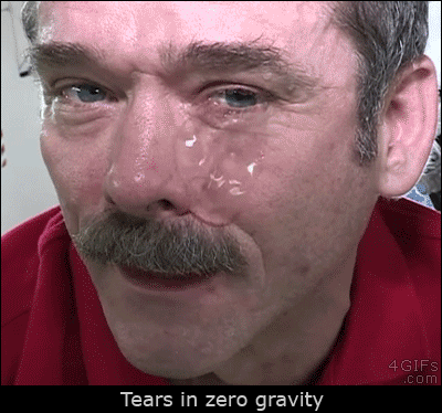 Crying in space looks different since tears don't fall in zero gravity