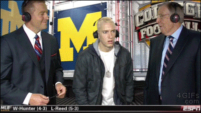 Eminem acts high during an interview