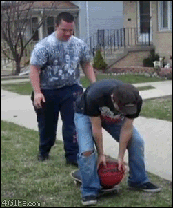 A troll tricks his friend into getting hit in the face with a basketball