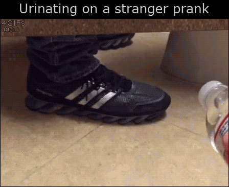 Urinating on a stranger prank