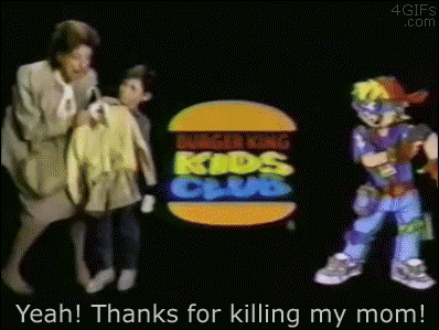 A kid's mom gets killed in a Burger King commercial