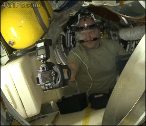 Taking a selfie in zero gravity is easier