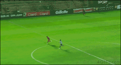 A soccer goalie barely stops two goal attempts