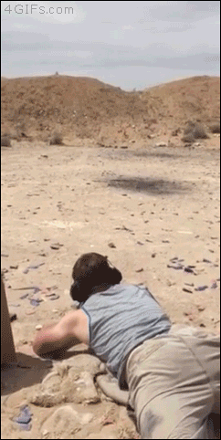 Close call at a shooting range