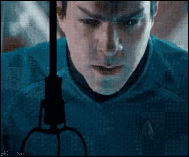 Spock tries the claw crane
