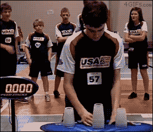 Cup stacking world record and reactions