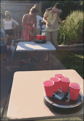 Beer pong with a roomba