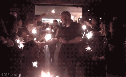 Sparklers backfire at a wedding