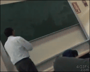 A teacher is not amused by a prank